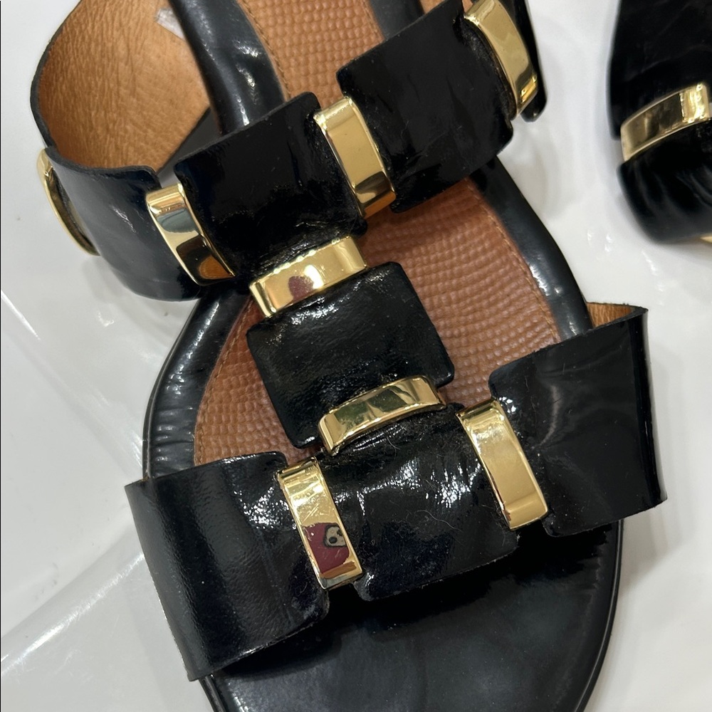 Sofft Women's Black and Gold Slide Sandals - Picture 7 of 8